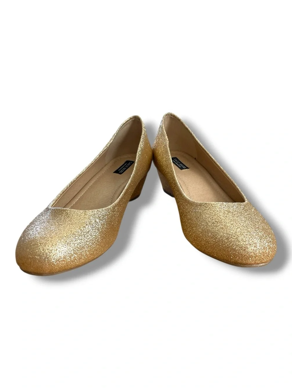 Gold Glitter Wedge Pumps Comfort Round Toe Sparkle Party Wedding Daily Shoes